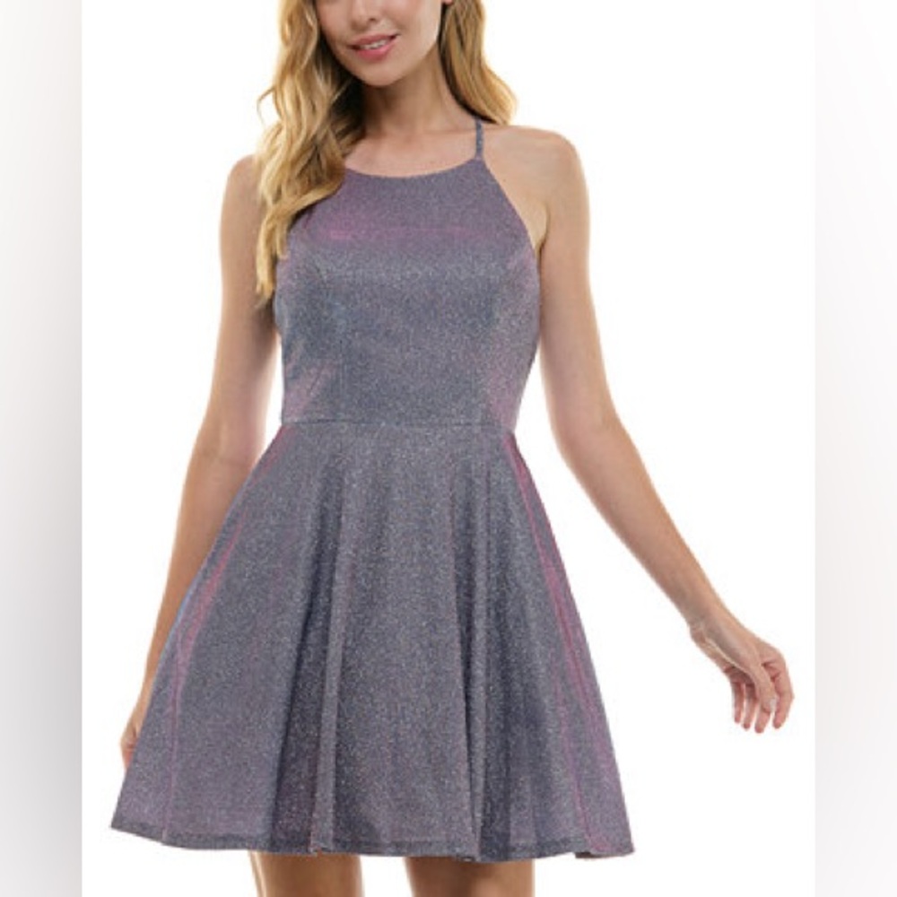 City Studio Sparkling Lavender Dress